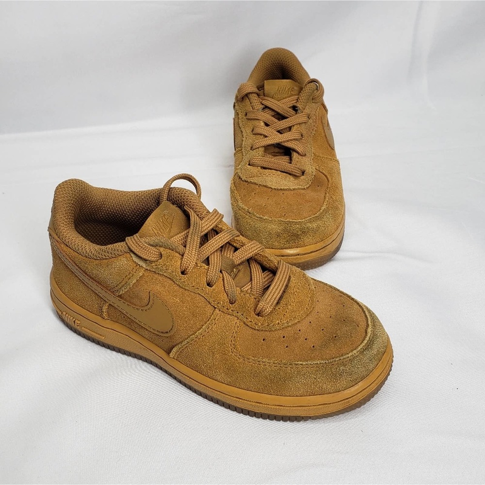 nike air force 1 low LV8 sneaker suede wheat tan toddler 10 C